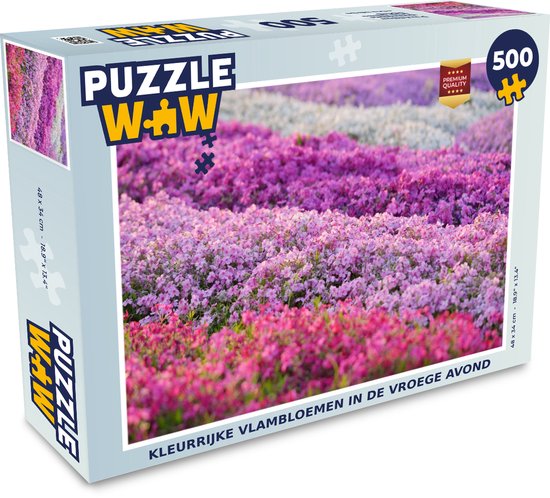 Puzzel 500 stukjes Vlambloem - Kleurrijke vlambloemen in de vroege avond -  PuzzleWow... | bol.com
