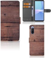 Leuk Case Sony Xperia 10 III Hoesje Old Wood