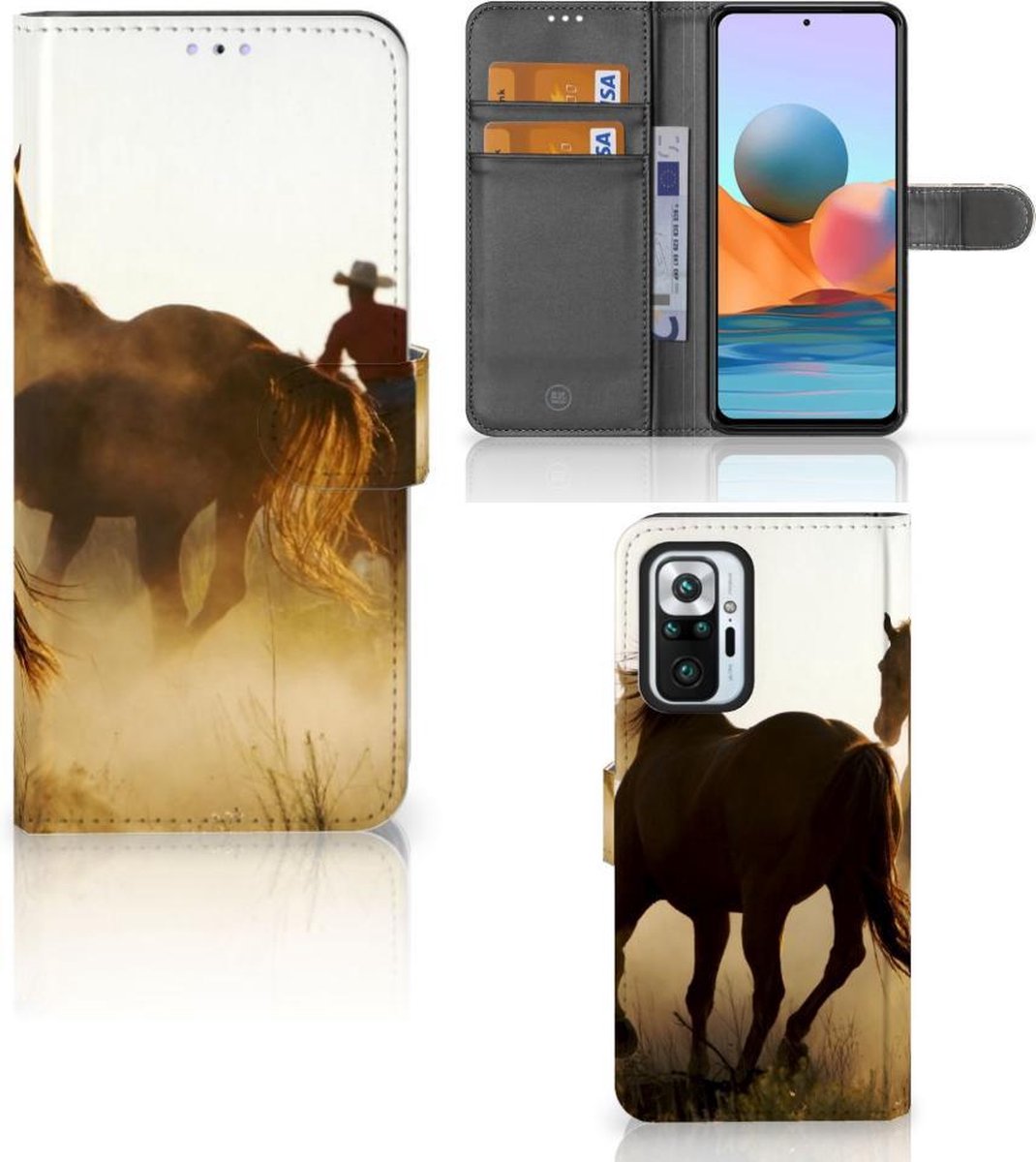 Xiaomi Redmi Note 10 Pro Telefoonhoesje met Pasjes Design Cowboy