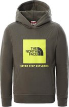 The North Face Youth Box Crew jongens casual sweater donkergroen