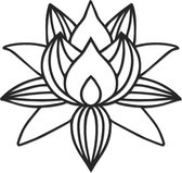 Hout-Kado - Lotusbloem - Large - Zwart - Geometrische dieren en vormen - Hout - Lasergesneden- Wanddecoratie