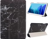 iPad 2019 hoes 10.2 - Book case Tri-Fold - iPad 2020 hoesje smart cover tablethoes  - Marmer Zwart