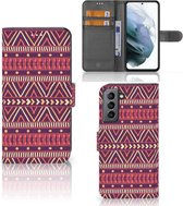 GSM Hoesje Geschikt voor Samsung Galaxy S21 FE Bookcase Aztec Purple