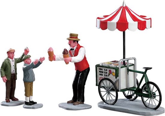 Lemax - Gelato Cart -  Set Of 4 - Kersthuisjes & Kerstdorpen