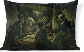 Sierkussens - Kussen - De Aardappeleters - schilderij van Vincent van Gogh - 50x30 cm - Kussen van katoen