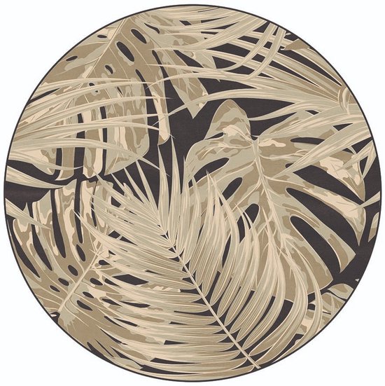 Heb je een 'huilende plant'? Het verschijnsel guttatie 6 Vinyl Vloerkleed - Palmbladeren - 100 cm Ø