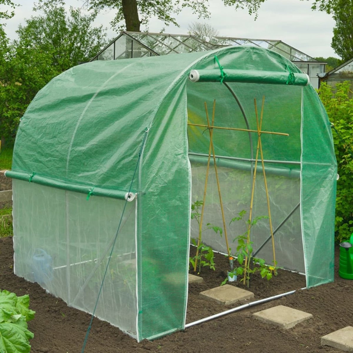 Talen Tools Nature Tuintunnel met bodemframe - H200 x 200 x 200 cm - Groen