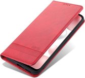 AZNS Xiaomi Mi 11 Hoesje Portemonnee Book Case Kunstleer Rood