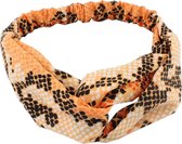 Haarband Twist Slangen Print Oranje