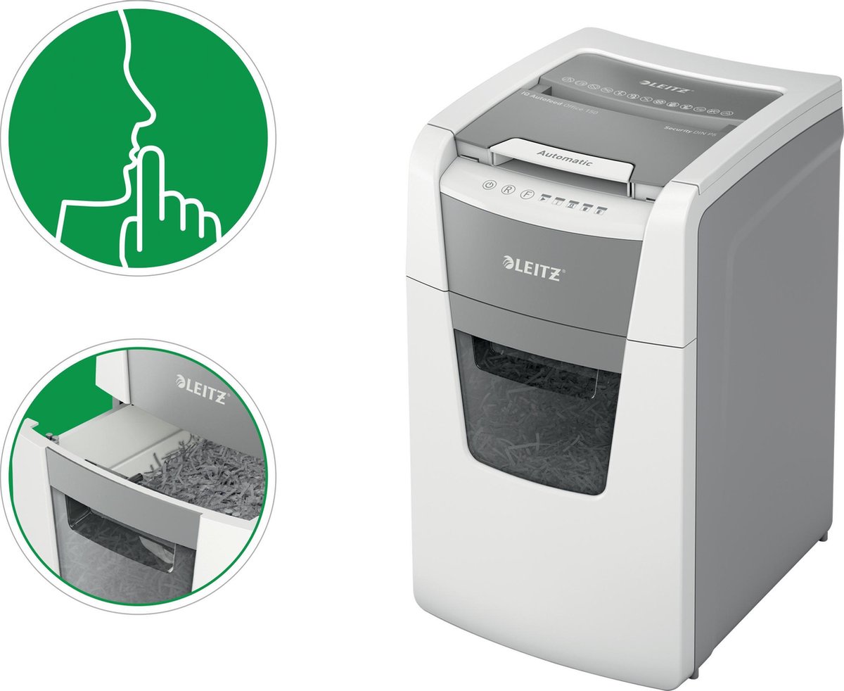 Leitz IQ Autofeed+ Office 150 Stille Papierversnipperaar P5 thumbnail 4
