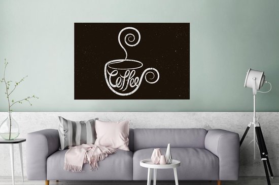 Café Vintage sur tableau noir 180x120 cm XXL / Groot format!
