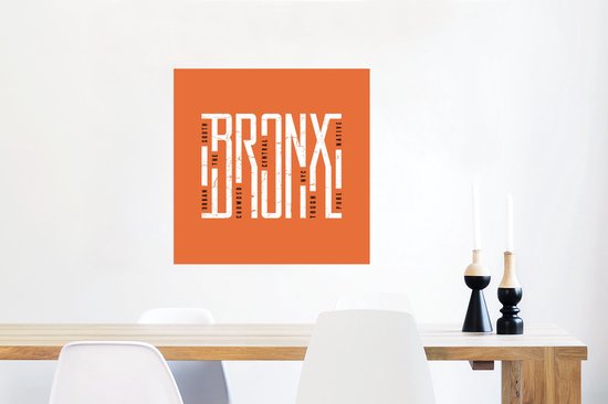 Illustration Bronx sur fond orange 75x75 cm