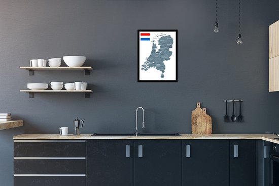 Carte grise des Nederland 30x40 cm - petite