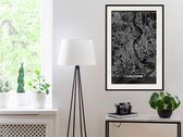 Artgeist - Schilderij - City Map: Cologne (dark) - Multicolor - 30 X 45 Cm