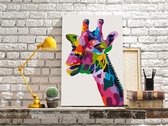 Doe-het-zelf op canvas schilderen - Colourful Giraffe-40x60