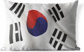 Sierkussen Vlaggen voor buiten - Close-up van de vlag van Zuid-Korea - 60x40 cm - rechthoekig weerbestendig tuinkussen / tuinmeubelkussen van polyester