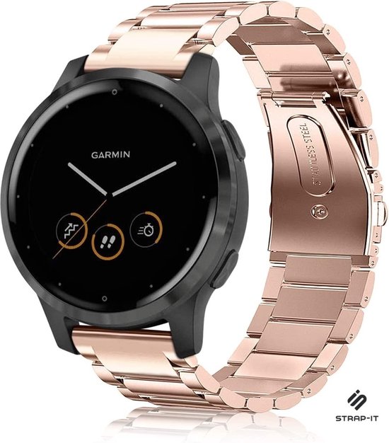 Strap-it® Garmin Vivoactive 4s stalen bandje - 40mm - rosé...