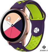 Siliconen Smartwatch bandje - Geschikt voor  Samsung Galaxy Watch Active / Active 2 sport band - paars geel - Strap-it Horlogeband / Polsband / Armband