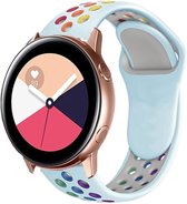 Siliconen Smartwatch bandje - Geschikt voor  Samsung Galaxy Watch Active sport band - kleurrijk lichtblauw - Horlogeband / Polsband / Armband