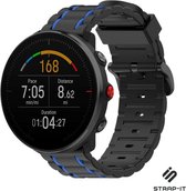 Siliconen Smartwatch bandje - Geschikt voor  Polar Ignite sport gesp band - zwart/blauw - Strap-it Horlogeband / Polsband / Armband