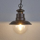 Lindby - Hanglampen buiten - 1licht - glas, metaal - E27 - roestbruin, transparant