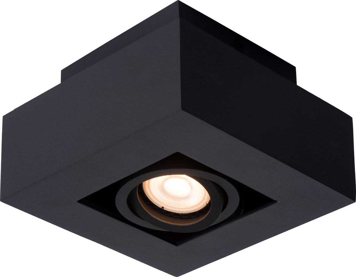 Lucide XIRAX - Plafondspot - LED Dim to warm - GU10 - 1x5W 2200K/3000K - Zwart - Lucide