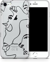 ShieldCase Abstract Faces geschikt voor Apple iPhone 7/8/SE hoesje - transparant