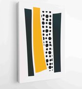 Black and white organic shape Art brush design for wall framed prints, canvas prints, poster, home decor, cover, wallpaper. 1 - Moderne schilderijen – Vertical – 1887339685 - 40-30