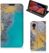 Hoesje Samsung Galaxy Xcover 5 Enterprise Edition | Samsung Xcover 5 Flip Case Marble Blue Gold