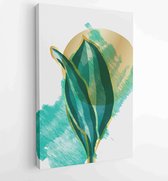 Botanical and gold abstract wall arts vector collection 3 - Moderne schilderijen – Vertical – 1894764850 - 50*40 Vertical