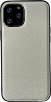 iPhone 12 Mini Back Cover Hoesje - Stof Patroon - Siliconen - Backcover - Apple iPhone 12 Mini - Wit