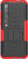Xiaomi Mi 10 Pro Hoesje - Mobigear - Tire Serie - Hard Kunststof Backcover - Zwart / Rood - Hoesje Geschikt Voor Xiaomi Mi 10 Pro