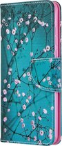 Huawei P40 Hoesje - Mobigear - Design Serie - Kunstlederen Bookcase - Almond Blossoms - Hoesje Geschikt Voor Huawei P40