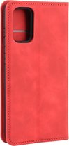 Samsung Galaxy S20 Plus Hoesje - Mobigear - Retro Slim Serie - Kunstlederen Bookcase - Rood - Hoesje Geschikt Voor Samsung Galaxy S20 Plus