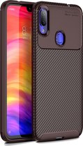 Mobigear Racing Telefoonhoesje geschikt voor OPPO A31 Hoesje Flexibel TPU Backcover - Bruin