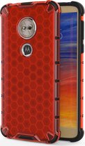 Motorola Moto G6 Hoesje - Mobigear - Honeycomb Serie - Hard Kunststof Backcover - Oranje - Hoesje Geschikt Voor Motorola Moto G6