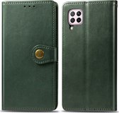 Huawei P40 Lite Hoesje - Mobigear - Snap Button Serie - Kunstlederen Bookcase - Groen - Hoesje Geschikt Voor Huawei P40 Lite