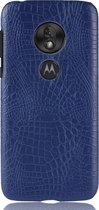 Motorola Moto G7 Play Hoesje - Mobigear - Croco Serie - Hard Kunststof Backcover - Blauw - Hoesje Geschikt Voor Motorola Moto G7 Play