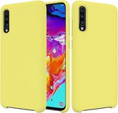 Samsung Galaxy A70 Hoesje - Mobigear - Color Serie - Siliconen Backcover - Geel - Hoesje Geschikt Voor Samsung Galaxy A70