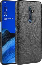 OPPO Reno 2Z Hoesje - Mobigear - Croco Serie - Hard Kunststof Backcover - Zwart - Hoesje Geschikt Voor OPPO Reno 2Z