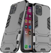 Apple iPhone 11 Pro Hoesje - Mobigear - Armor Stand Serie - Hard Kunststof Backcover - Grijs - Hoesje Geschikt Voor Apple iPhone 11 Pro