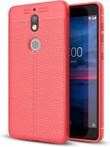 Nokia 7 Hoesje - Mobigear - Luxury Serie - TPU Backcover - Rood - Hoesje Geschikt Voor Nokia 7