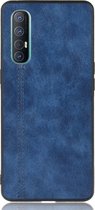 Mobigear Stitch Telefoonhoesje geschikt voor OPPO Find X2 Neo Hoesje Backcover - Blauw