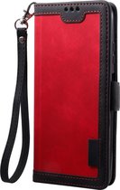 Huawei P40 Lite Hoesje - Mobigear - Two Tone Serie - Kunstlederen Bookcase - Rood - Hoesje Geschikt Voor Huawei P40 Lite