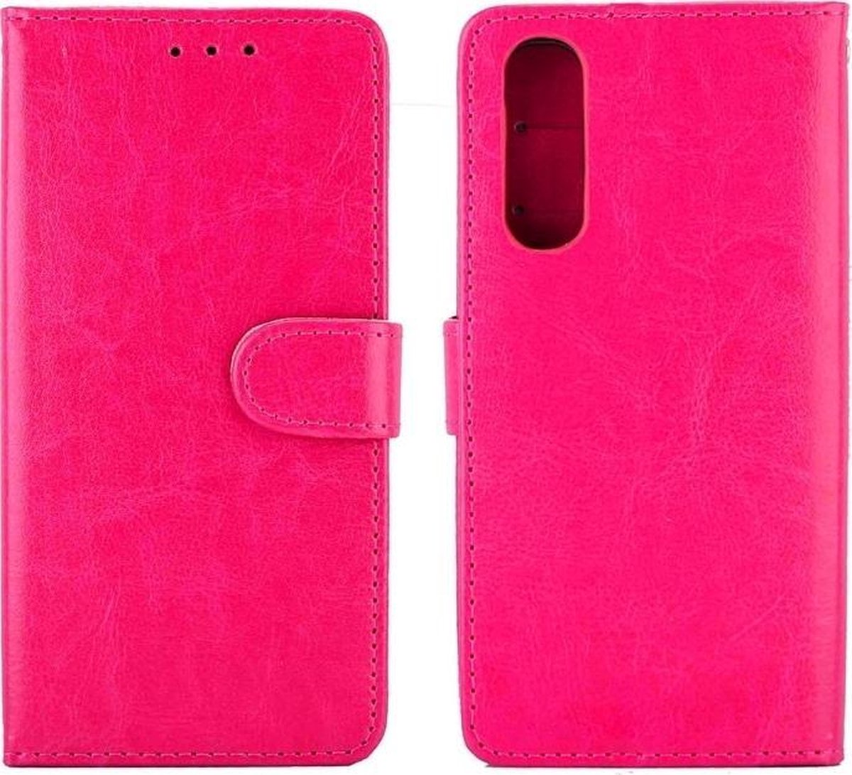Mobigear Telefoonhoesje geschikt voor OPPO Reno 3 Pro Hoesje | Mobigear Wallet Bookcase Portemonnee | Pasjeshouder voor 3 Pasjes | Telefoonhoesje voor Pinpas / OV Kaart / Rijbewijs - Roze