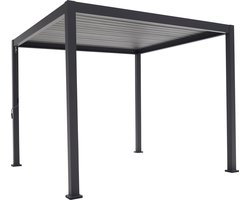 SORARA Mirador - Basic Moderne terrasoverkapping - Zwart Paviljoen - 3x3 m - Aluminium/Staal - Vrijstaande zonwering en tuin overkapping met kantelbare lamellen - Weerbestendig