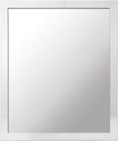 Wandspiegel vierkant met metalen frame wit  40 x 50 cm - Wandspiegels/muurspiegels - Ophang spiegels