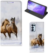 Wallet Book Case OPPO Find X3 Lite Smart Cover Hoesje Paarden