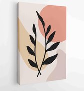 Botanical wall art vector set. Foliage line art drawing with abstract shape. 1 - Moderne schilderijen – Vertical – 1861710922 - 80*60 Vertical