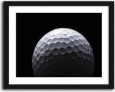 Foto in frame , Golfbal , 3 maten , Zwart wit , Premium print